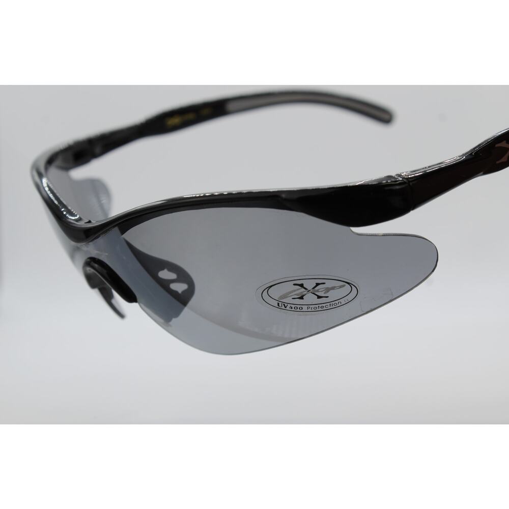 X Loop 3529 Black Wraparound Sunglasses UV400 Sport Style